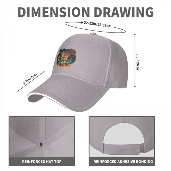 Black baseball cap with 'We Came In Pizza' alien UFO graphic
