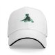 Black Baseball Cap with T-Rex Dinosaur Riding a Bike Graphic