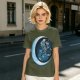 Olive T-Shirt With Crescent Moon And Dancing Spirit Graphic