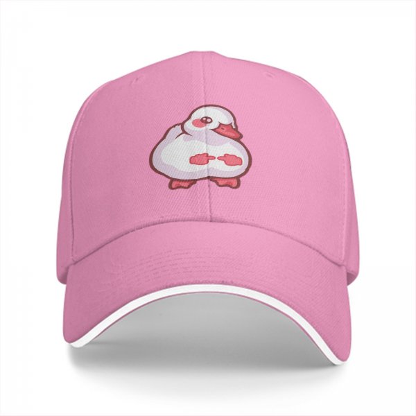 Black Baseball Cap With Cute Chubby Duck Graphic Design