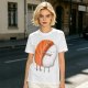 Olive T-shirt with Cute Hugging Salmon Sushi and Rice Print