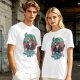 Olive t-shirt with modern mermaid graphic and 'I wanna be where the people aren't' text
