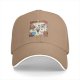 Black baseball cap with cute slow foods themed cartoon print