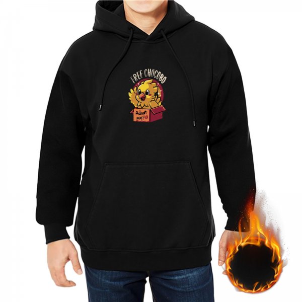 Black hoodie with cute chocobo adopt me graphic design