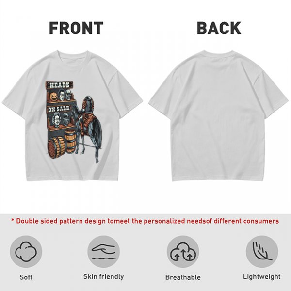 Heads On Sale Graphic Tee With Head Shelf And Horseman Art