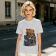 Olive graphic t-shirt with Back to the Trash raccoon design