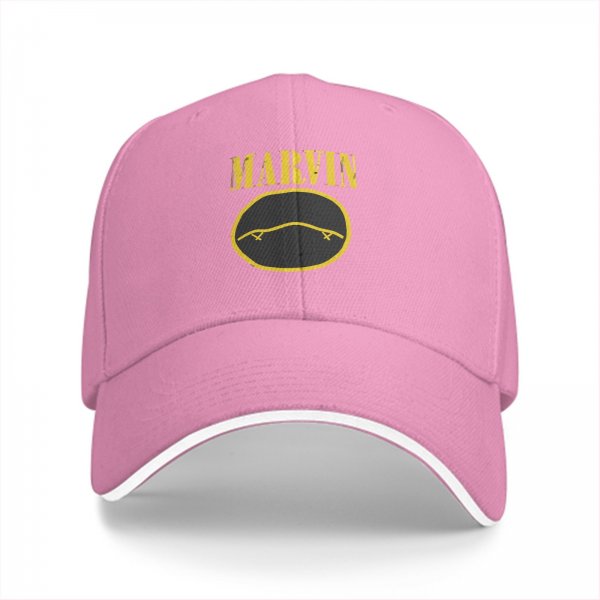 Black baseball cap with Marvin dead face graphic print