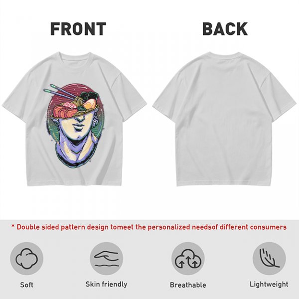 Olive T-Shirt With Classical Bust Ramen Bowl Art Print
