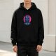 Black hoodie with anime swordsman graphic design