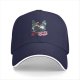 Black Baseball Cap With Cat Silhouette Cherry Blossom Landscape Art
