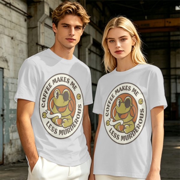 Coffee Makes Me Less Murderous Frog Graphic T-Shirt