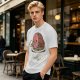 Olive T-Shirt With Funny Hamlet Ham And Skull Graphic Print