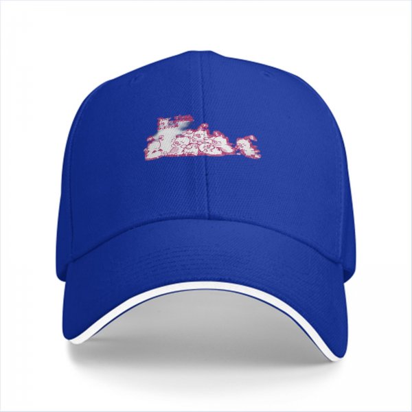 Black Baseball Cap With Pink Whimsical Graphic Design