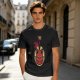 Olive T-Shirt with Red Devil Cat Graphic and The Dev Print