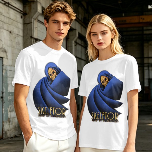 Olive T-Shirt Featuring Skeletor Lord of Destruction Graphic