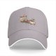 Black baseball cap with playful anthropomorphic coffee cups graphic