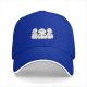 Black baseball cap with three stylized hamster graphic print