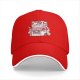 Black baseball cap with cute strawberry milk carton cat graphic