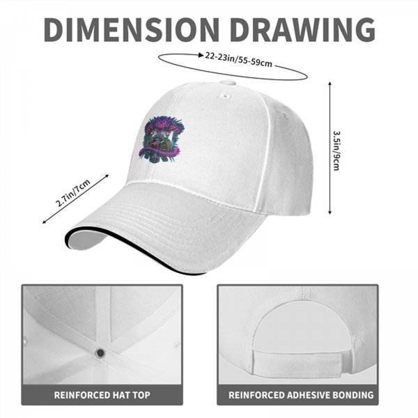 Black Baseball Cap With Fantasy Dragon And Warrior Graphic