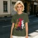 Olive Graphic T-Shirt with King Evolution Character Silhouettes