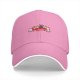 Black baseball cap with cute cat and pink floral graphic