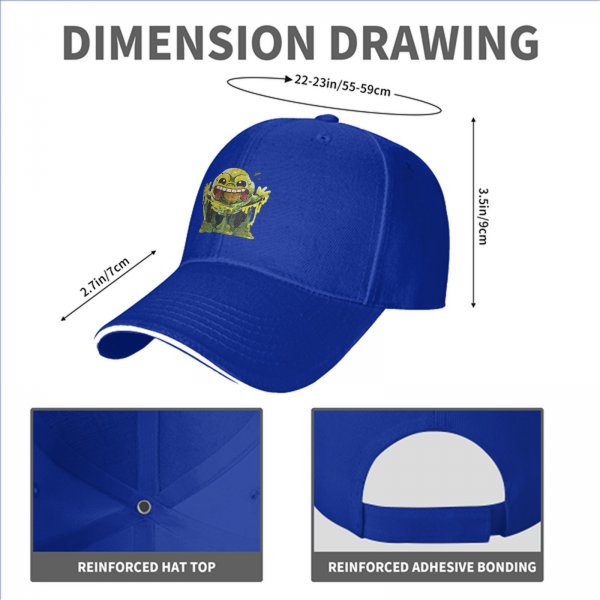 Black Baseball Cap With Goofy Green Slime Monster Print