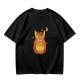 Olive T-Shirt With Cute Pumpkin Creature And Moon Star Print