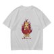 Olive Graphic T-Shirt With Fiery Donut Anime Character Print