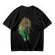 Olive Anime Graphic T-Shirt With Warrior And Giant Artwork