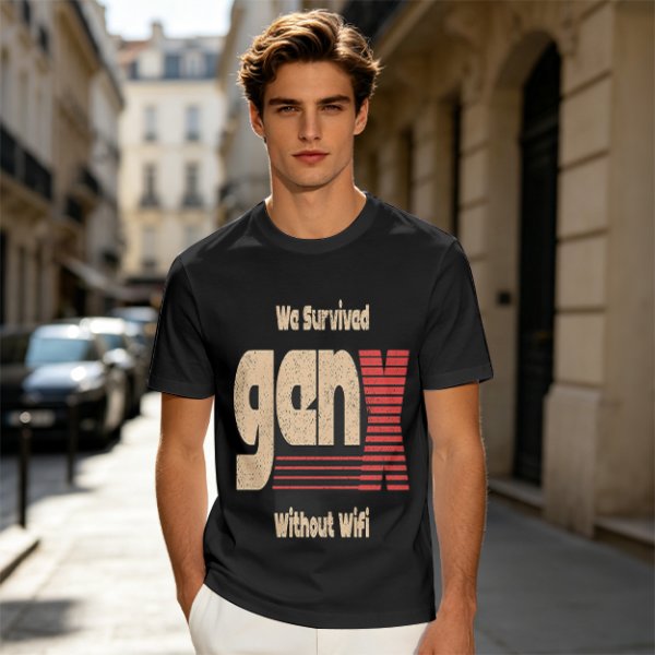 Gen X We Survived Without Wifi Graphic T-Shirt