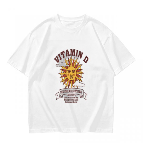 Olive t-shirt with Vitamin D sun graphic print