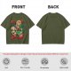 Olive T-shirt with He-Man and Battle Cat Graphic Print
