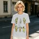 Olive Green T-Shirt with Cartoon Avocado Fitness Characters Print