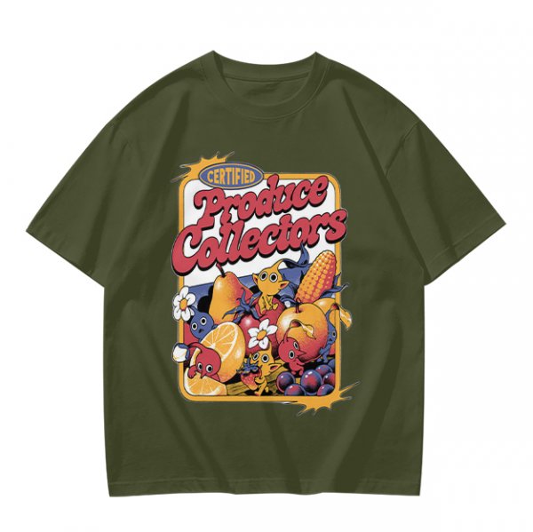 Certified Produce Collectors Graphic T-Shirt with Fruit and Creatures