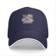 Black baseball cap with Sailor Moon inspired cat graphic print