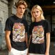 Olive T-Shirt With Retro Portable Video Games Cartoon Print