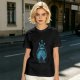 Olive Green T-Shirt With Blue Totoro Inspired Graphic Print