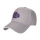 Black Baseball Cap With Purple Galaxy Cloud And Black Cat Print