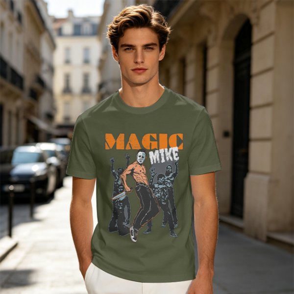 Magic Mike Horror Parody Graphic T-Shirt Design