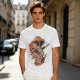 Olive T-shirt with Sushi Dragon Chopstick Art Print