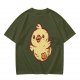 Olive T-Shirt With Cute Cartoon Chick Graphic