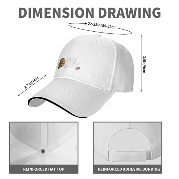 Black baseball cap with a cartoon flying burger graphic