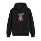 Black hoodie with magical unicorn and whimsical graphic print