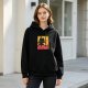 Black hoodie with cute dragon graphic and French text print