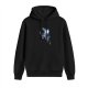 Black hoodie with alien and moon graphic print