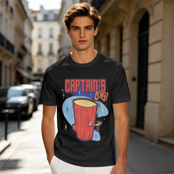 Captain's Log Star Trek Themed Graphic T-Shirt Design