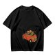 Olive T-Shirt with Skeleton and Friends in Christmas Car Print