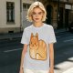 Olive Green T-Shirt With Cute Orange Tabby Cat Graphic