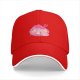 Black baseball cap with pink ramen bowl graphic design