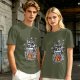 Olive T-shirt with Howl's Moving Castle Castle Print